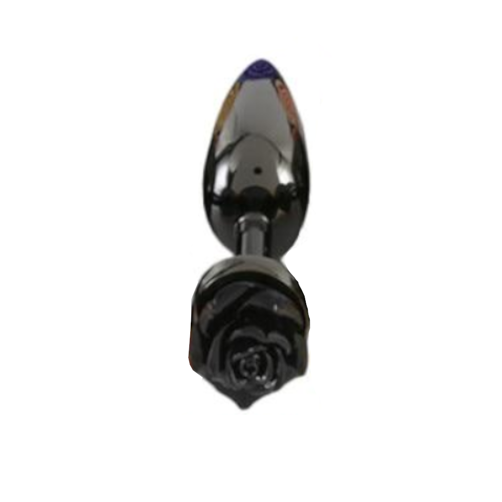 Colourful Rose Black Metal Anal Small Butt Plug