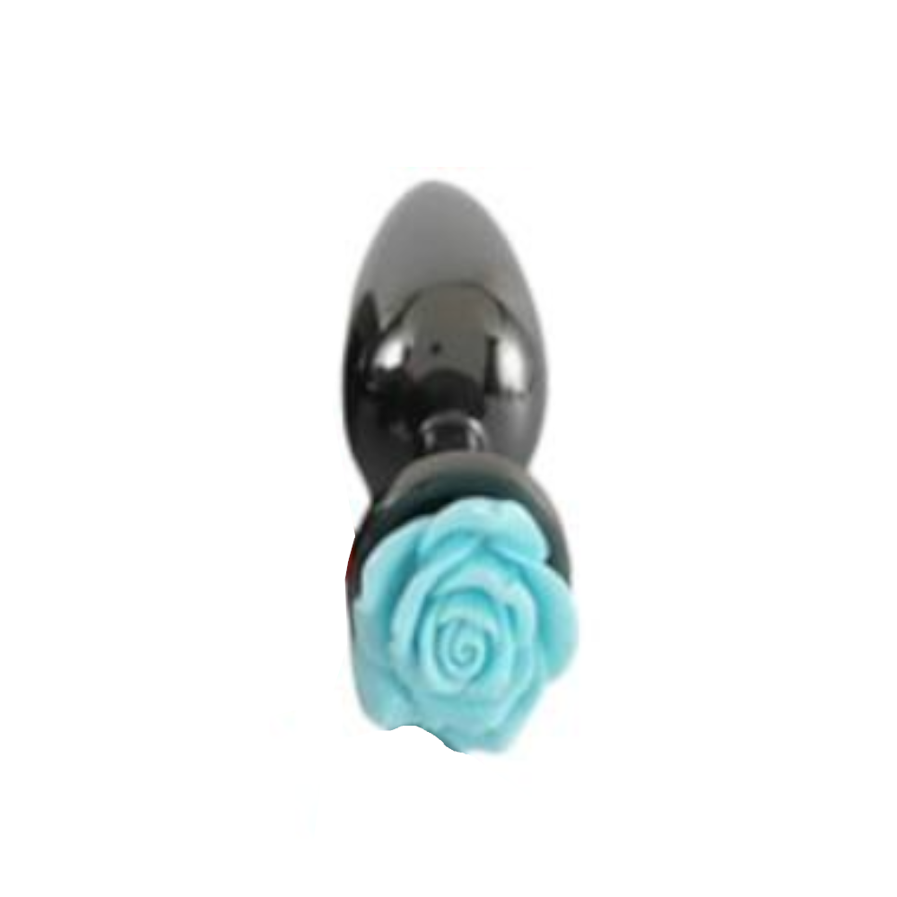 Colourful Rose Black Metal Anal Small Butt Plug