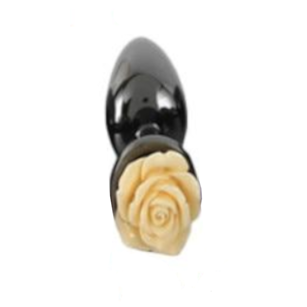 Colourful Rose Black Metal Anal Small Butt Plug