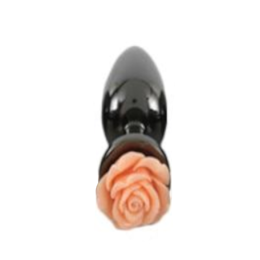 Colourful Rose Black Metal Anal Small Butt Plug