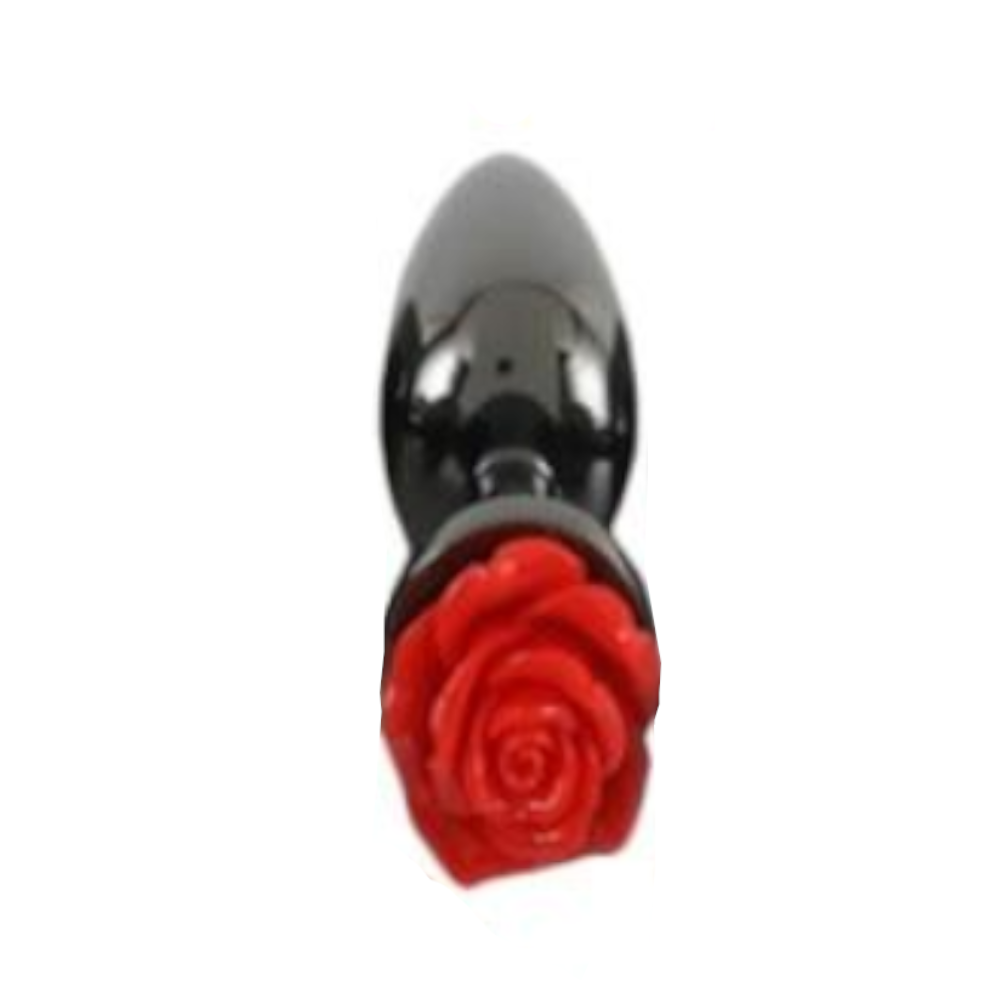 Colourful Rose Black Metal Anal Small Butt Plug
