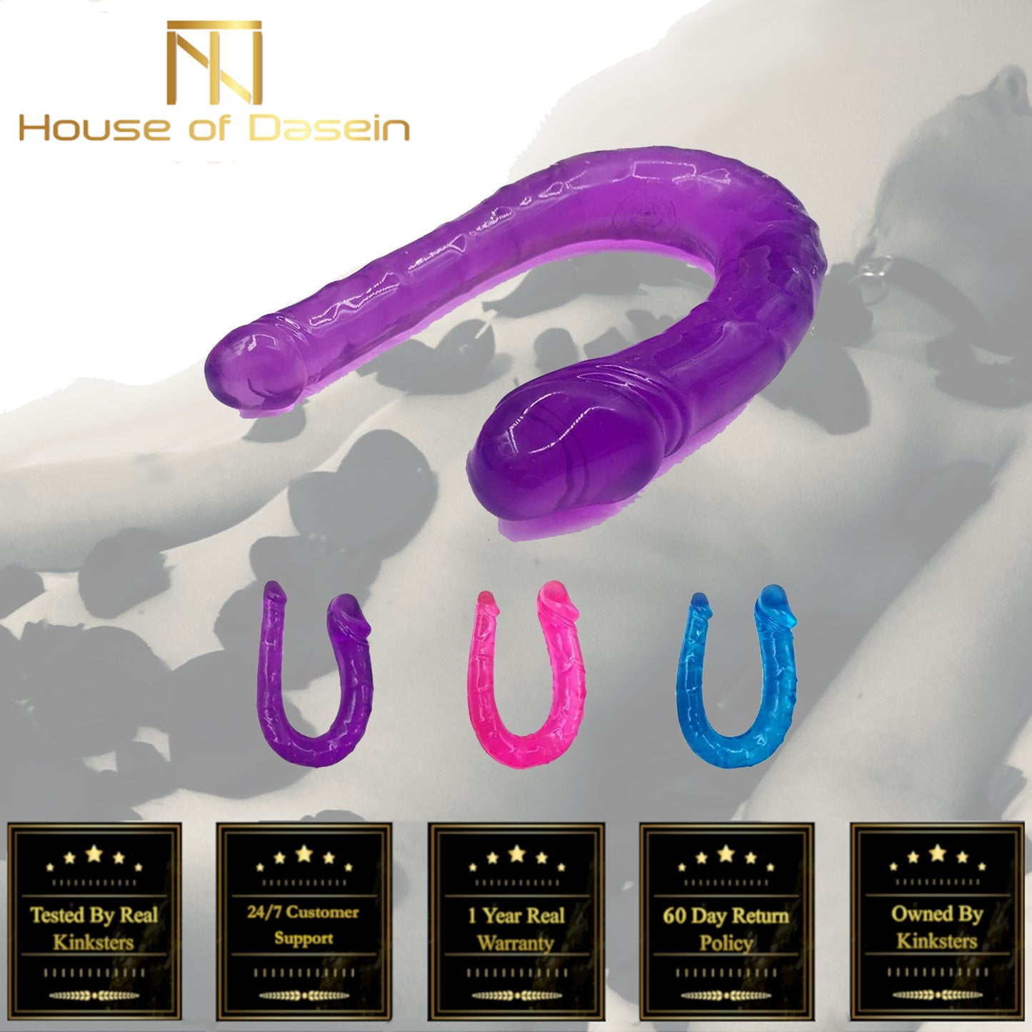 Colorful Double Ended Bdsm Dildo Soft Jelly Anal Plug Couples