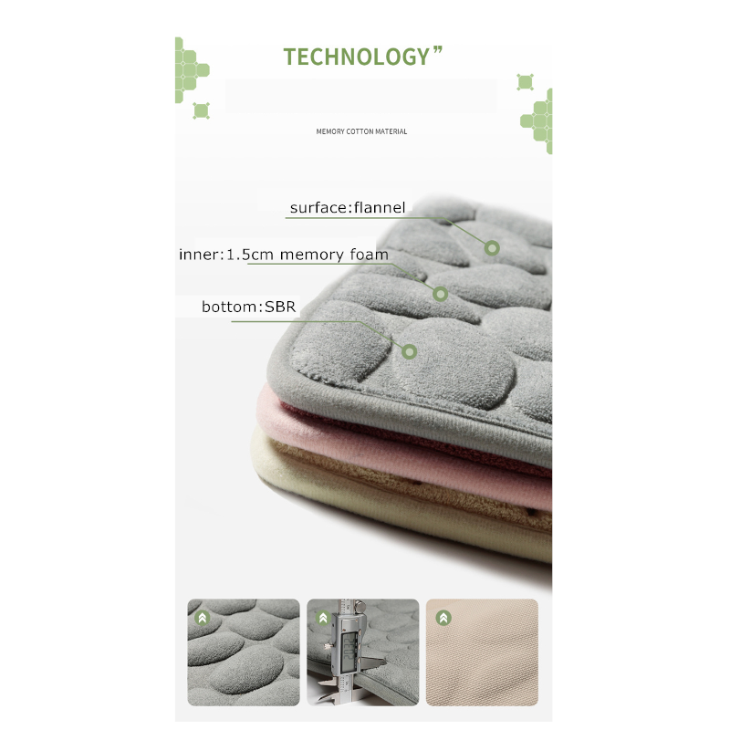Comfortable Stone Design Rebound Memory Foam Bath Mat