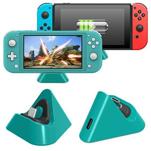 Nintendo Switch Lite Switch's Charging Dock Small Types Port Charger Station Blue