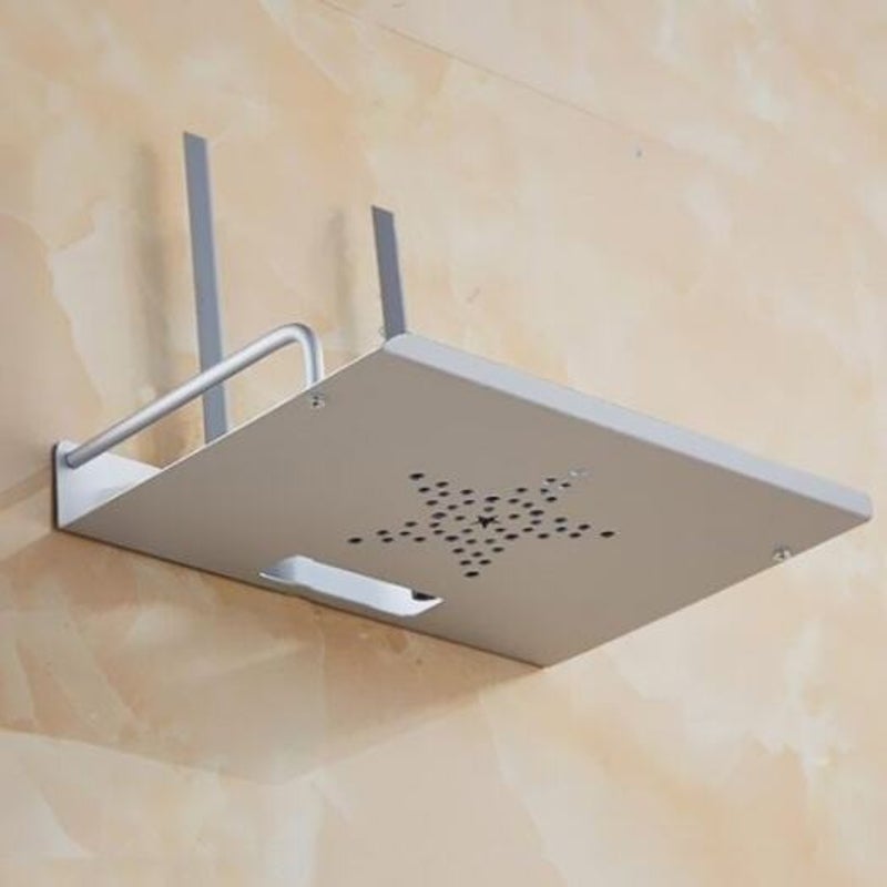 Concise Space Aluminum Mounting Bracket Stb Shelf Network Router Wall Hanging Holder Crystal Cream