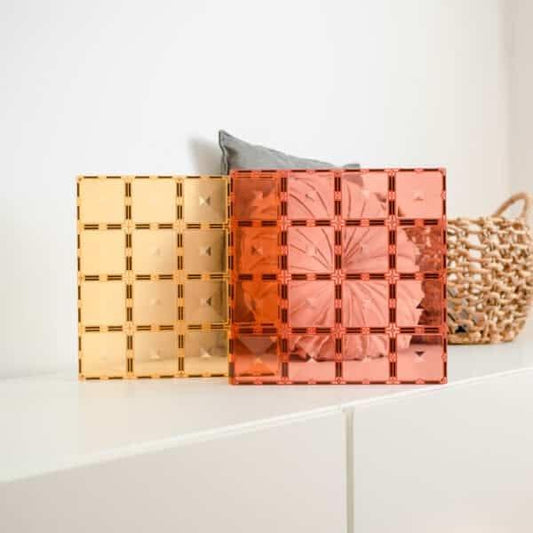 Connetix Tiles 2 Piece Base Plate Lemon Peach