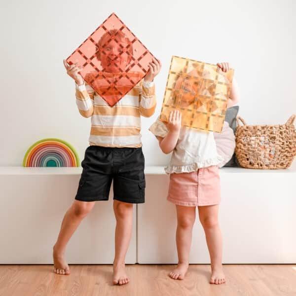 Connetix Tiles 2 Piece Base Plate Lemon Peach