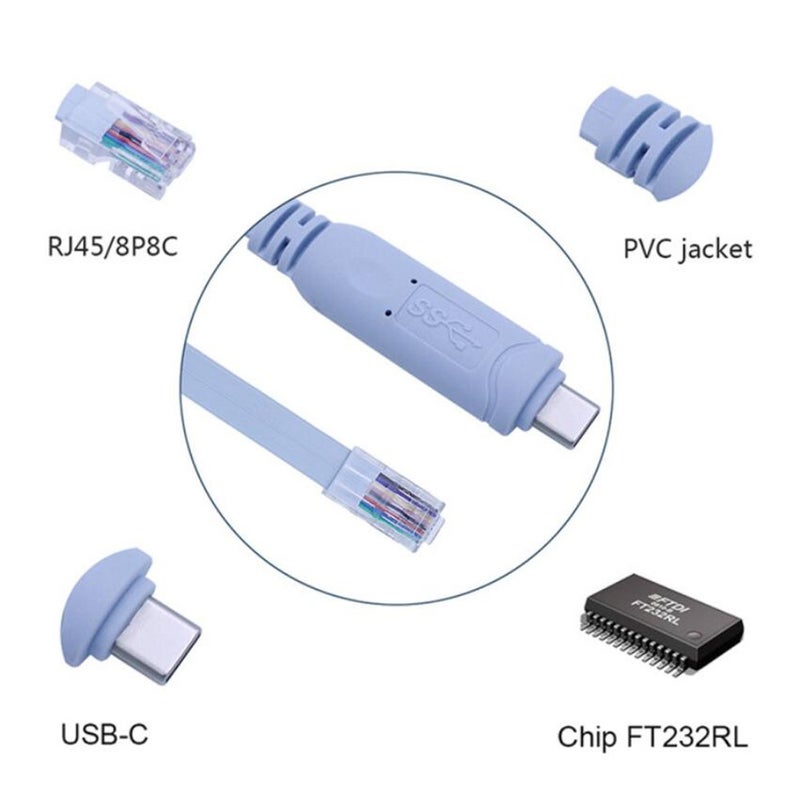 Console Cable Usb 1.8Mftdi Type To Rj45 Rs232 Windows87 Vista Mac Linux Cisco