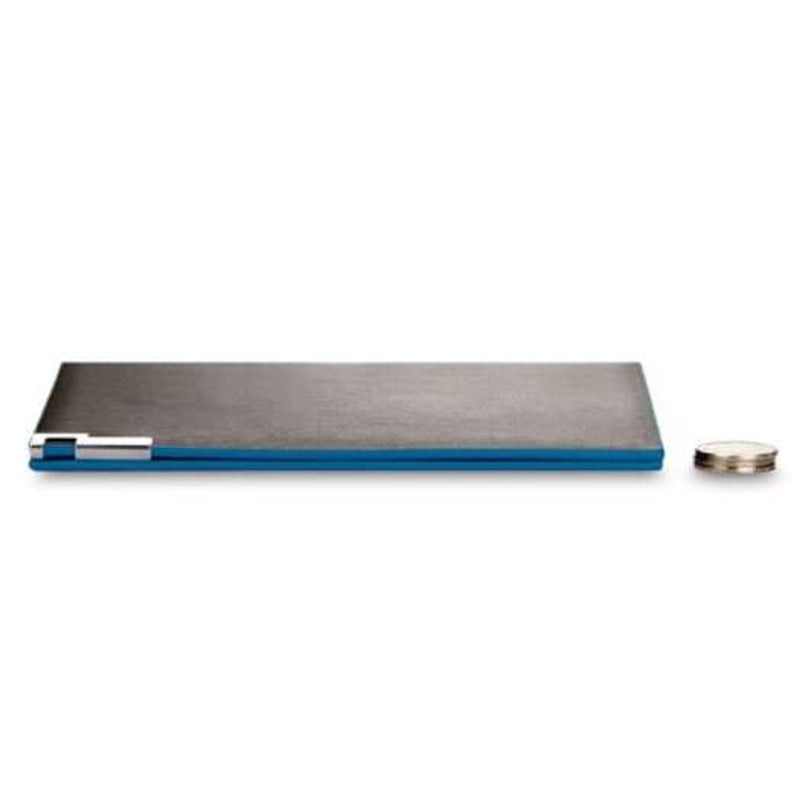 Contrast Color Thin Vertical Two Fold Soft Long Open Wallet For Men Sapphire Blue