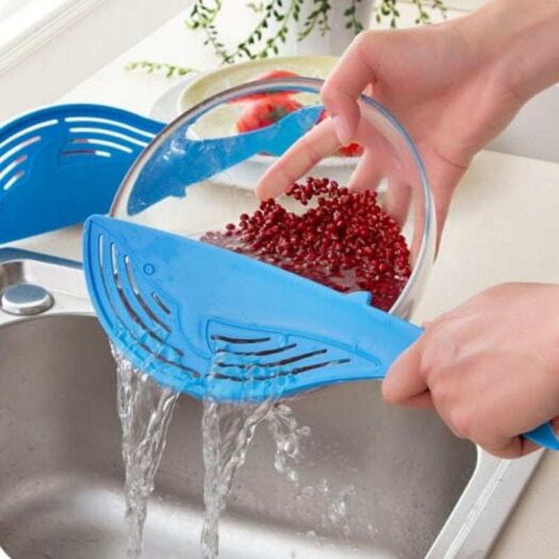 Cooking Tools Kitchen The Whale Shaped Handle Type Water Filter Frame Rice Washer Creative Blue