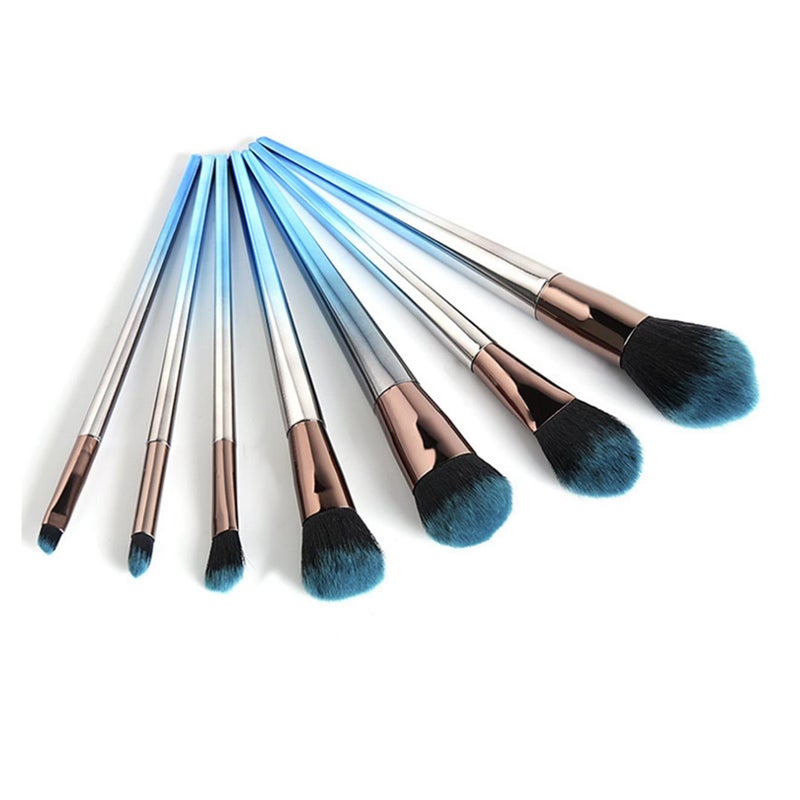 7Pcs Cosmetic Brush Gradient Colour Beauty Set Tool