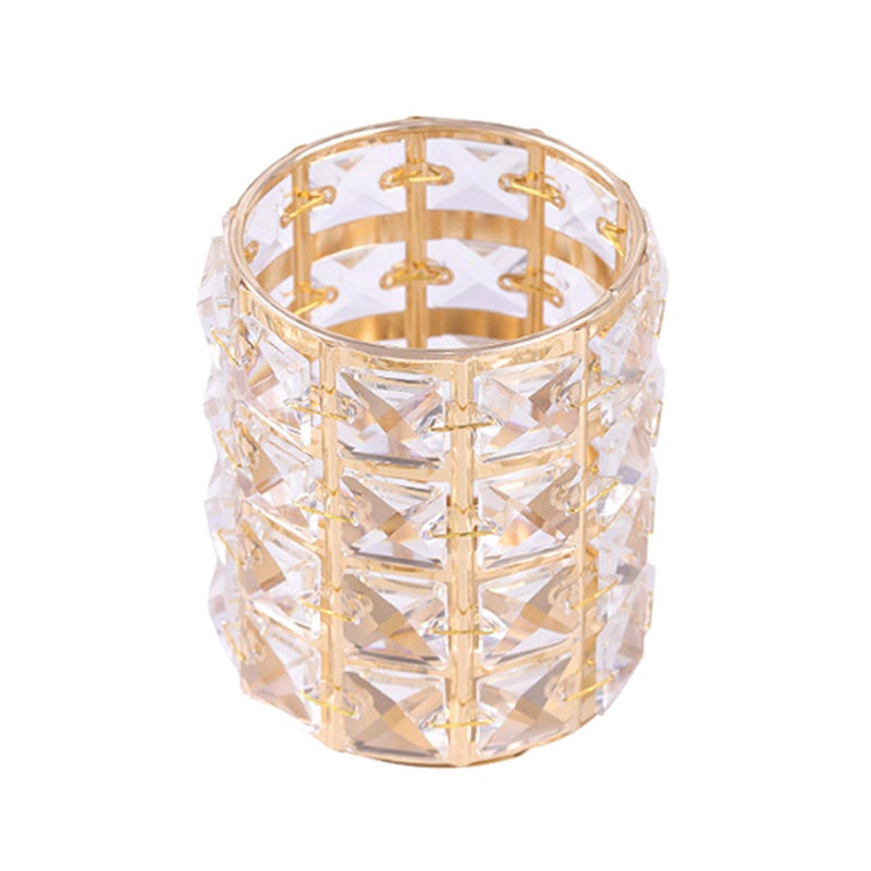 Cosmetic Brush Organizer Box Crystal Makeup Brushes Pen Holder Container