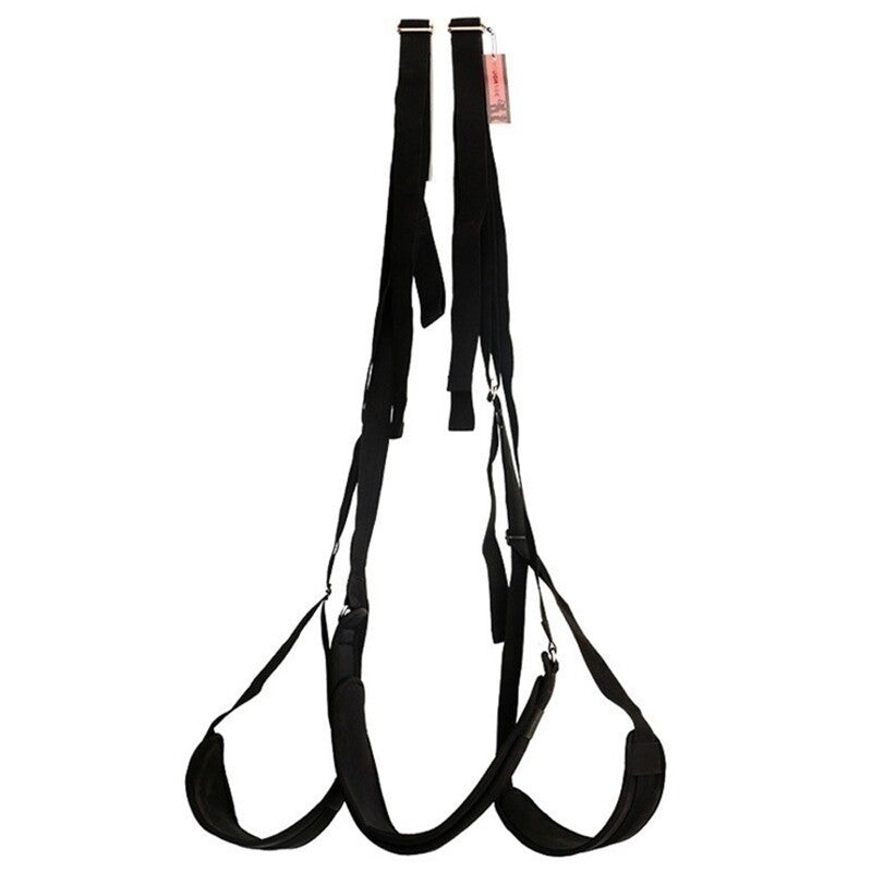 Couple Use Door Swing Arm Leg Bandage Erotic Restraint Strap Yoga Fitness Resistance Bands Hanging Belt Black