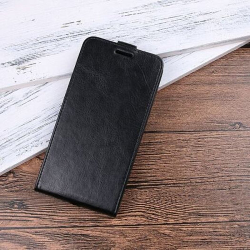 Crazy Horse Mobile Phone Wallet Protective Cover For Oppo R15 Black