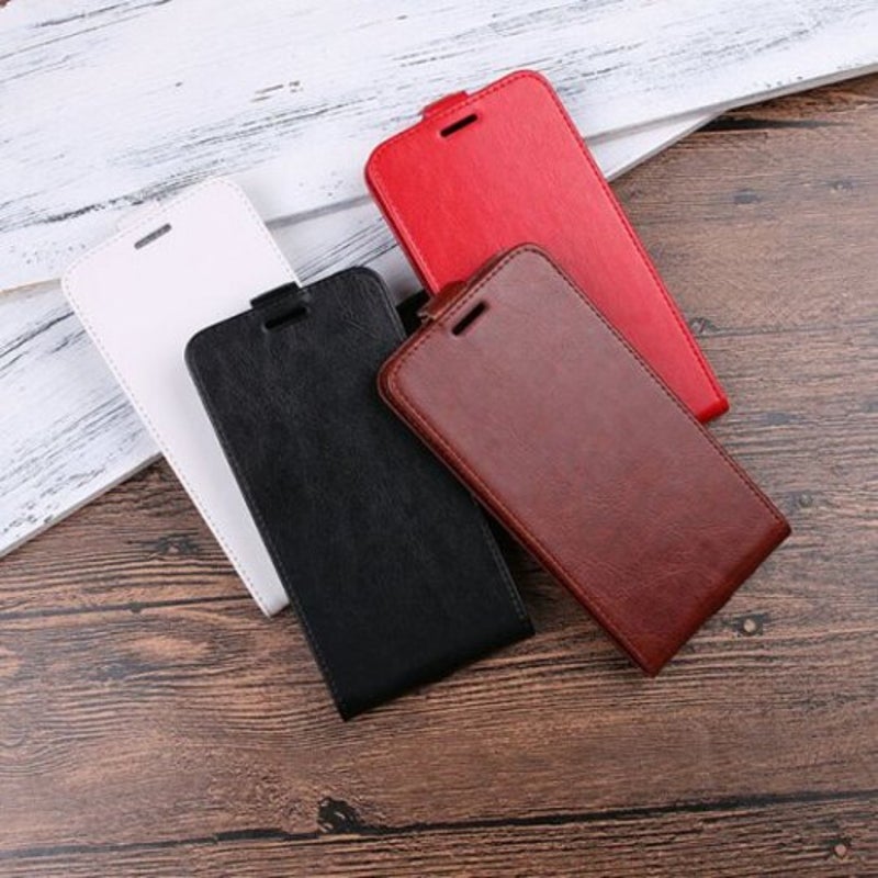 Crazy Horse Mobile Phone Wallet Protective Cover For Oppo R15 Black