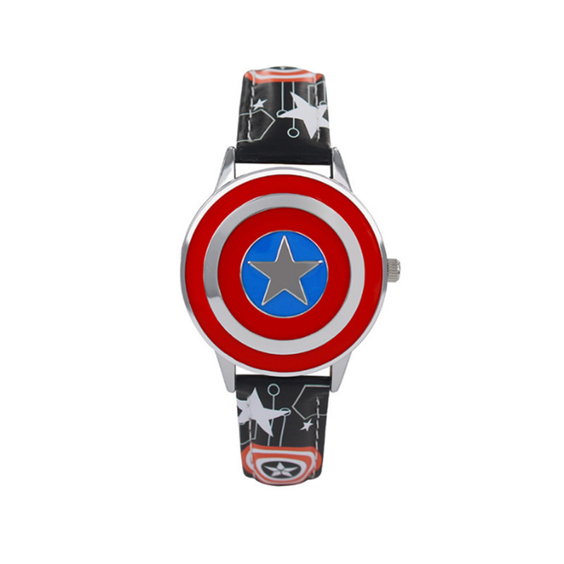 Veile Studios Creative Captain America Shield Watch Flip Quartz Boy Child 3