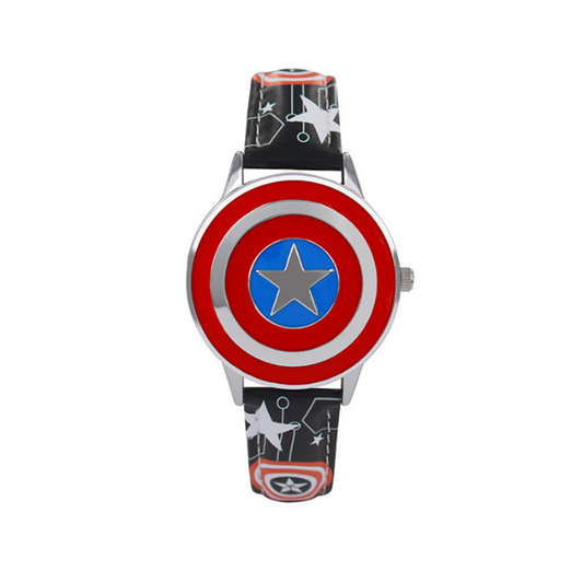 Veile Studios Creative Captain America Shield Watch Flip Quartz Boy Child 3