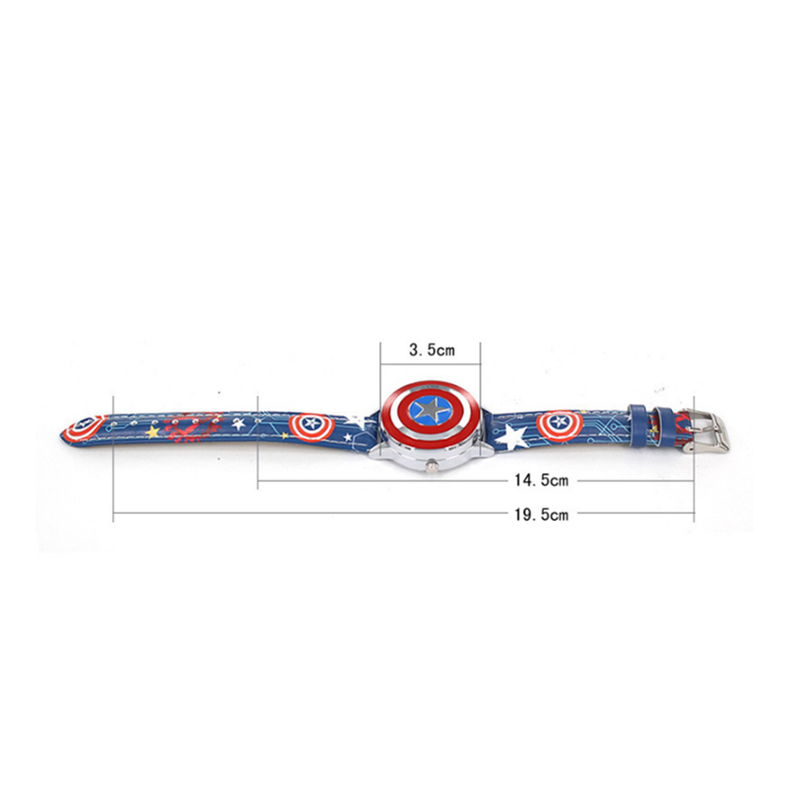 Veile Studios Creative Captain America Shield Watch Flip Quartz Boy Child 3