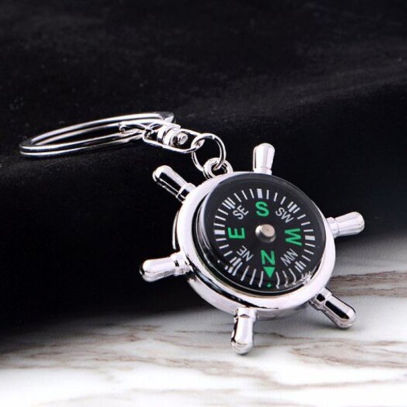 Outdoor Camping Hiking Mini Pocket Compass Navigator Keychain Survival Tool
