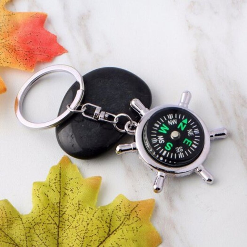 Outdoor Camping Hiking Mini Pocket Compass Navigator Keychain Survival Tool
