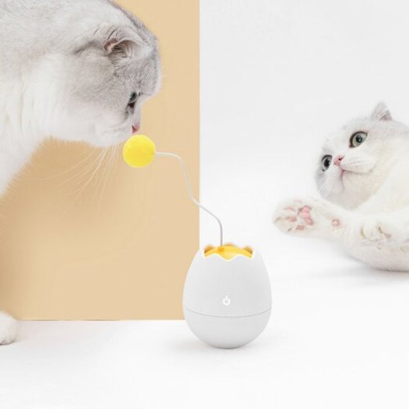 Xiaomi Creative Eggshell Shaped Pet Toy Electric Interactive Cat Partner From Youpin White