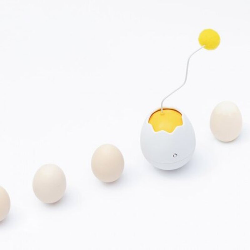 Xiaomi Creative Eggshell Shaped Pet Toy Electric Interactive Cat Partner From Youpin White