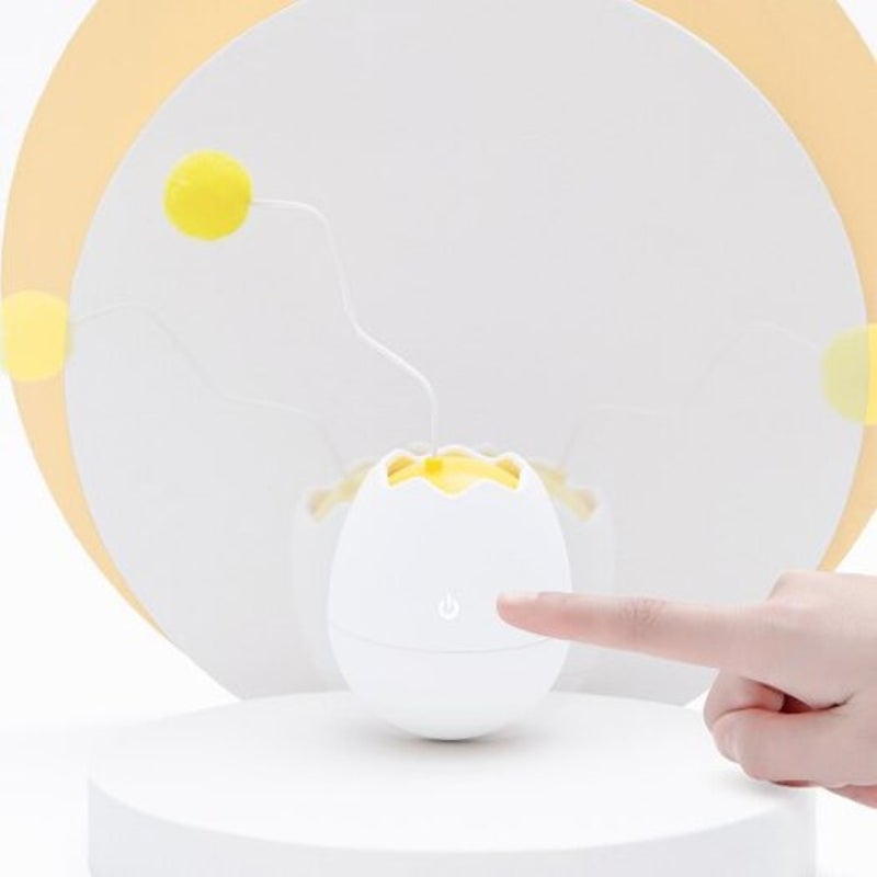 Xiaomi Creative Eggshell Shaped Pet Toy Electric Interactive Cat Partner From Youpin White