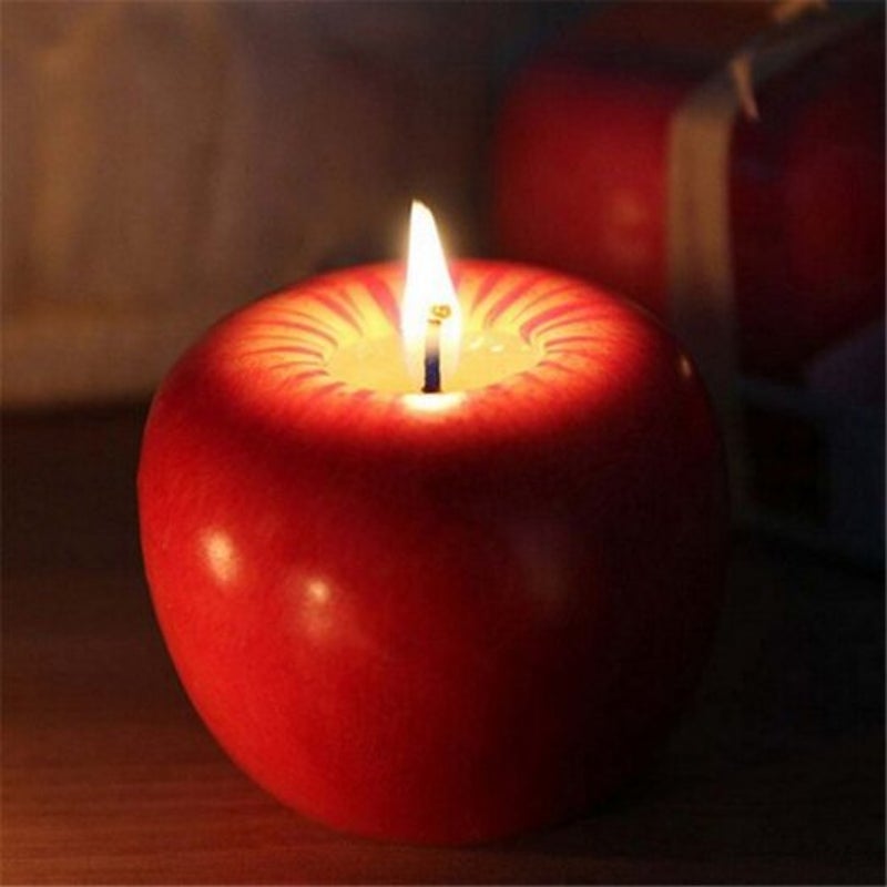 Creative Gift Simulation Artificial Apple Shape Candles Wedding Party Decoartion Red