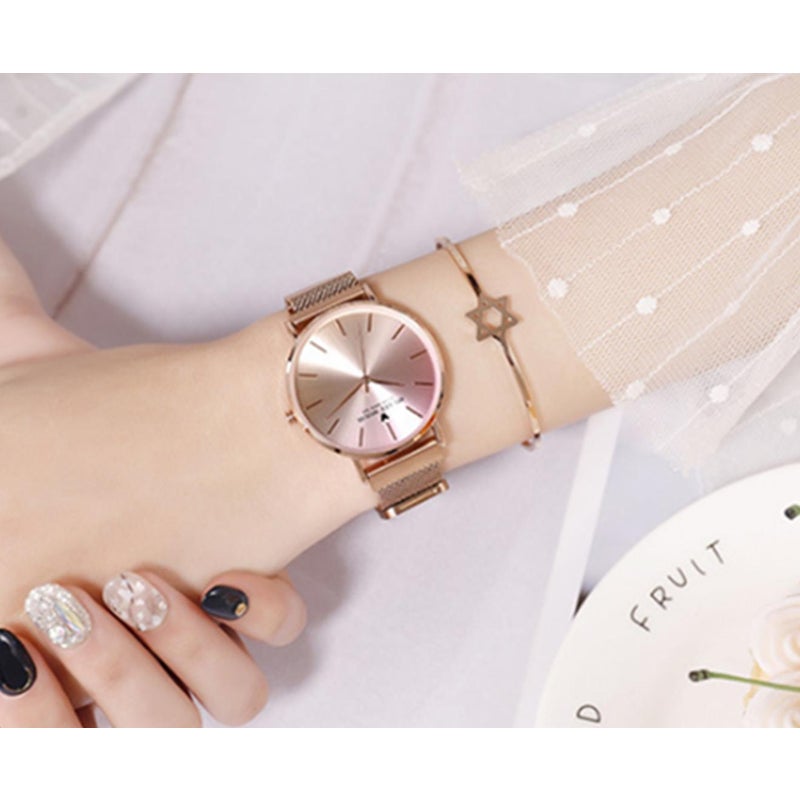 Veile Studios Creative Gradient Color Ladies Watch Magnetic Mesh With Fashion Trend Quartz For Women