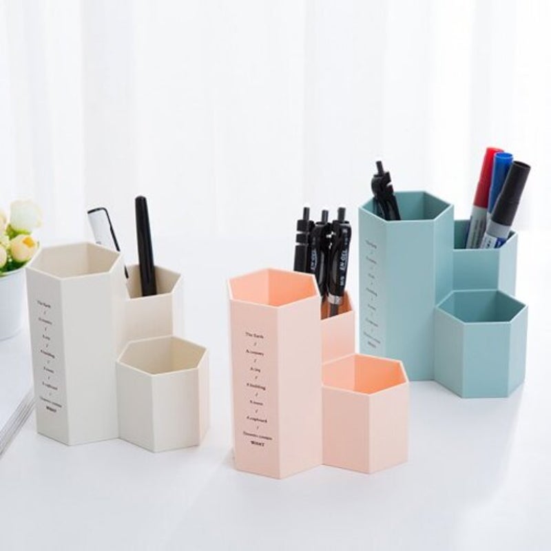Creative Hexagon Stationery And Cosmetic Storage Box Baby Blue 111112Cm