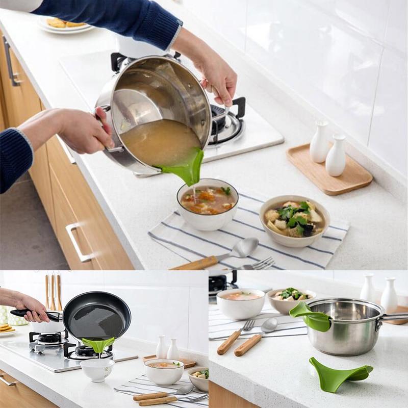 Silicone Funnel Saucepan Pourer Creative Kitchen Accessories Utensils