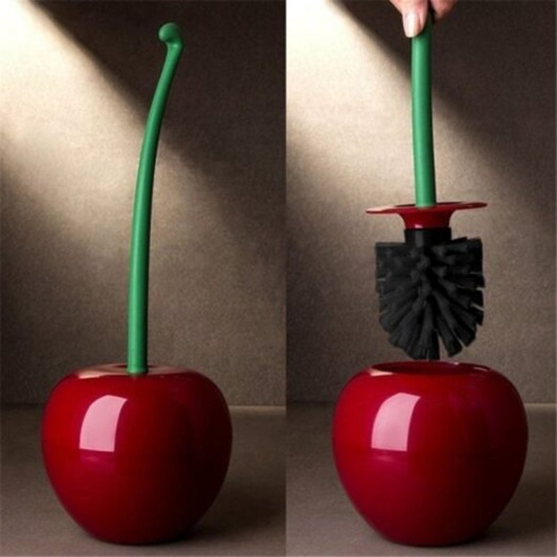 Toilet Brush Toilette Cleaner Creative Lovely Cherry Shape Lavatory Bathroom Set Red Tool