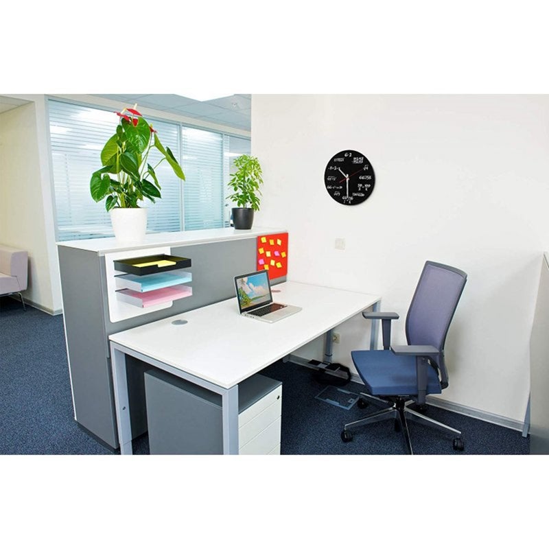 Creative Math Clock Mathematics Formula Wall Silent Home Office Decoration Black