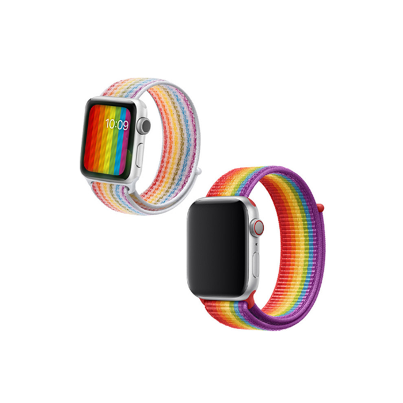 Rainbow Loopback Nylon Bracelet Wristbands For Apple Watch Series 5 4 3 2 1