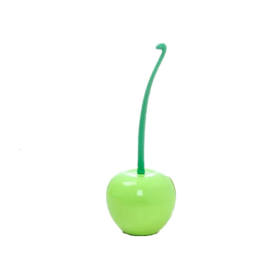 Creative Toilet Brush Cherry Plastic Set Green White Head