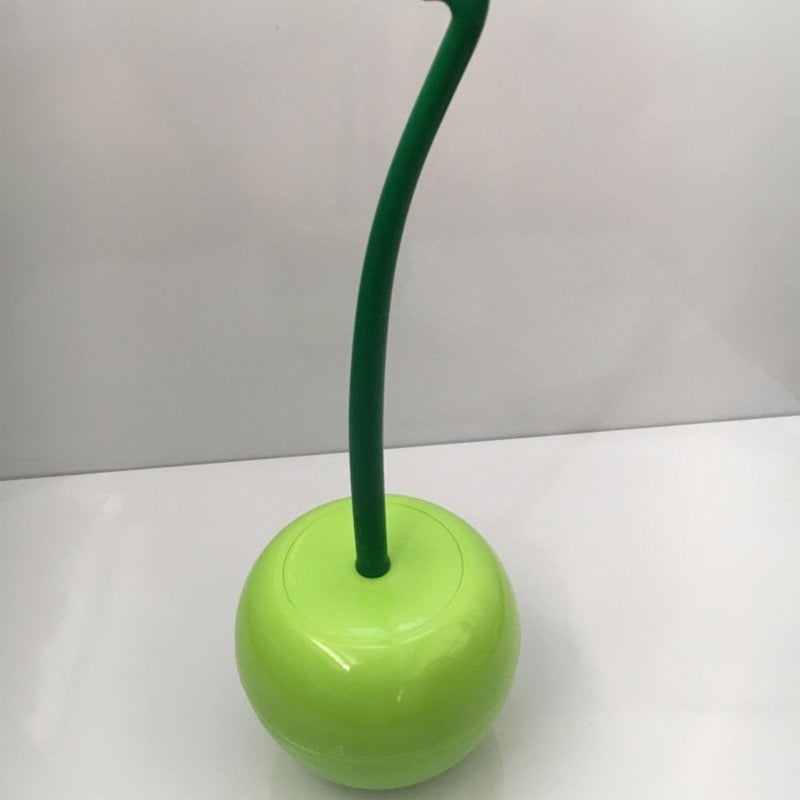 Creative Toilet Brush Cherry Plastic Set Green White Head
