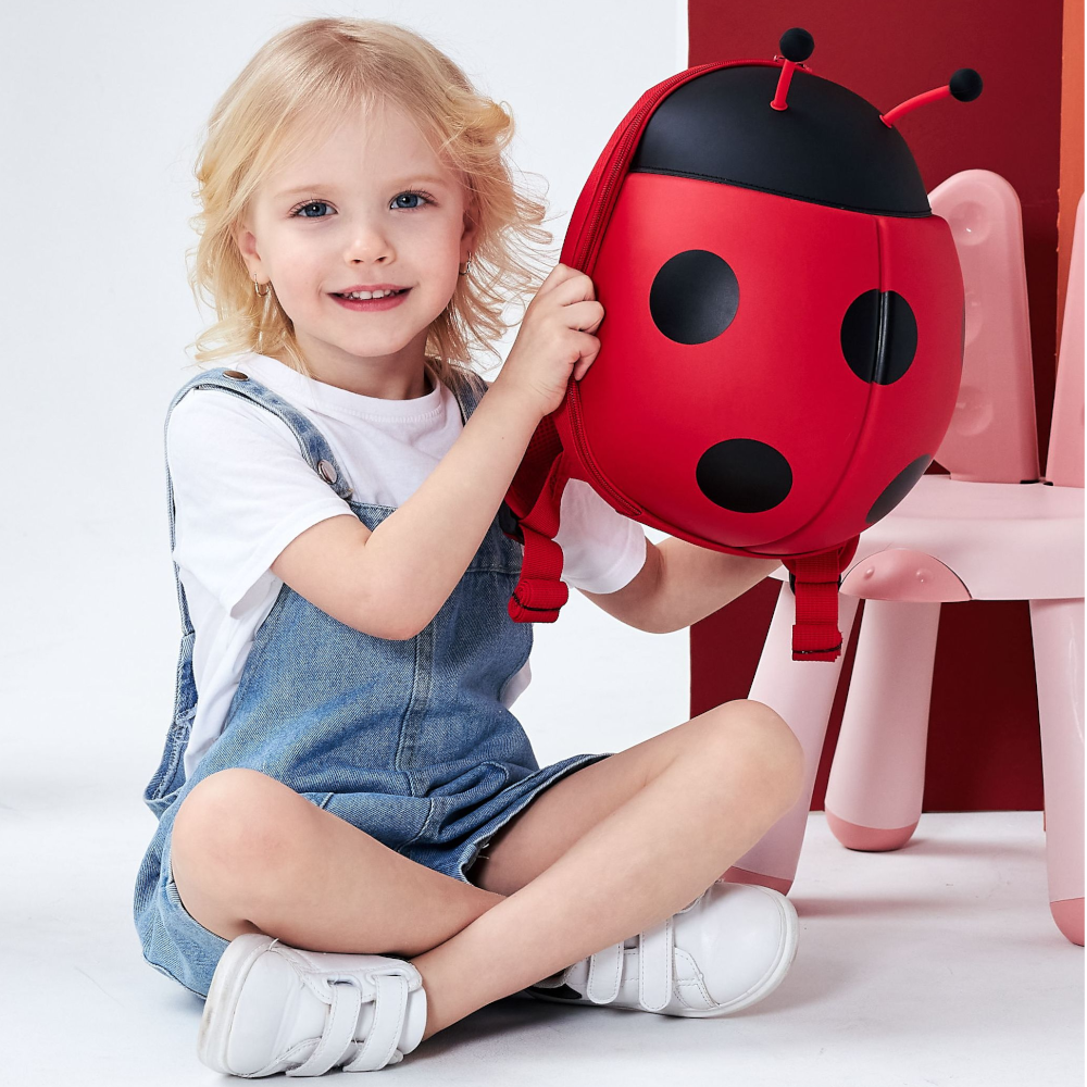 Fashion Ladybug Shape Kids Backpack Schoolbag For Children