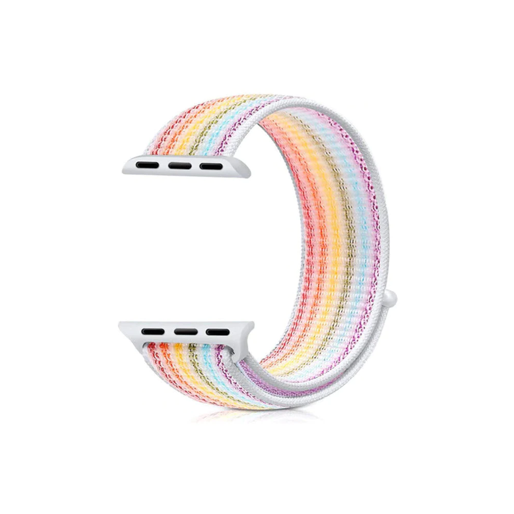 Rainbow Loopback Nylon Bracelet Wristbands For Apple Watch Series 5 4 3 2 1