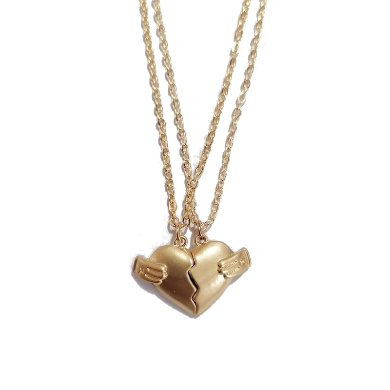 Creative Magnet Love Necklace 2Pcs Heart-Broken Shape Men And Women Personalized Jewelry For Valentine's Day