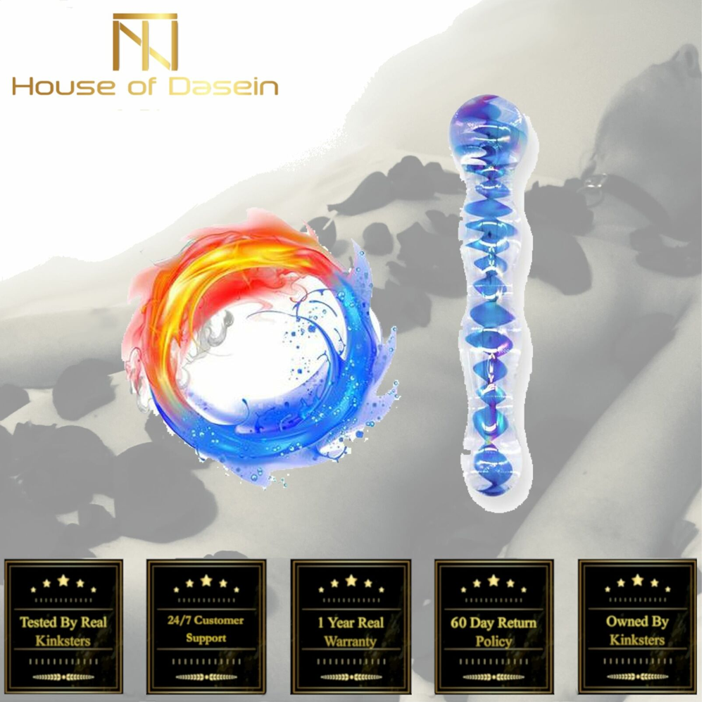 Crystal Glass Dildo Long Butt Plug Waterproof Colourful Anal Beads