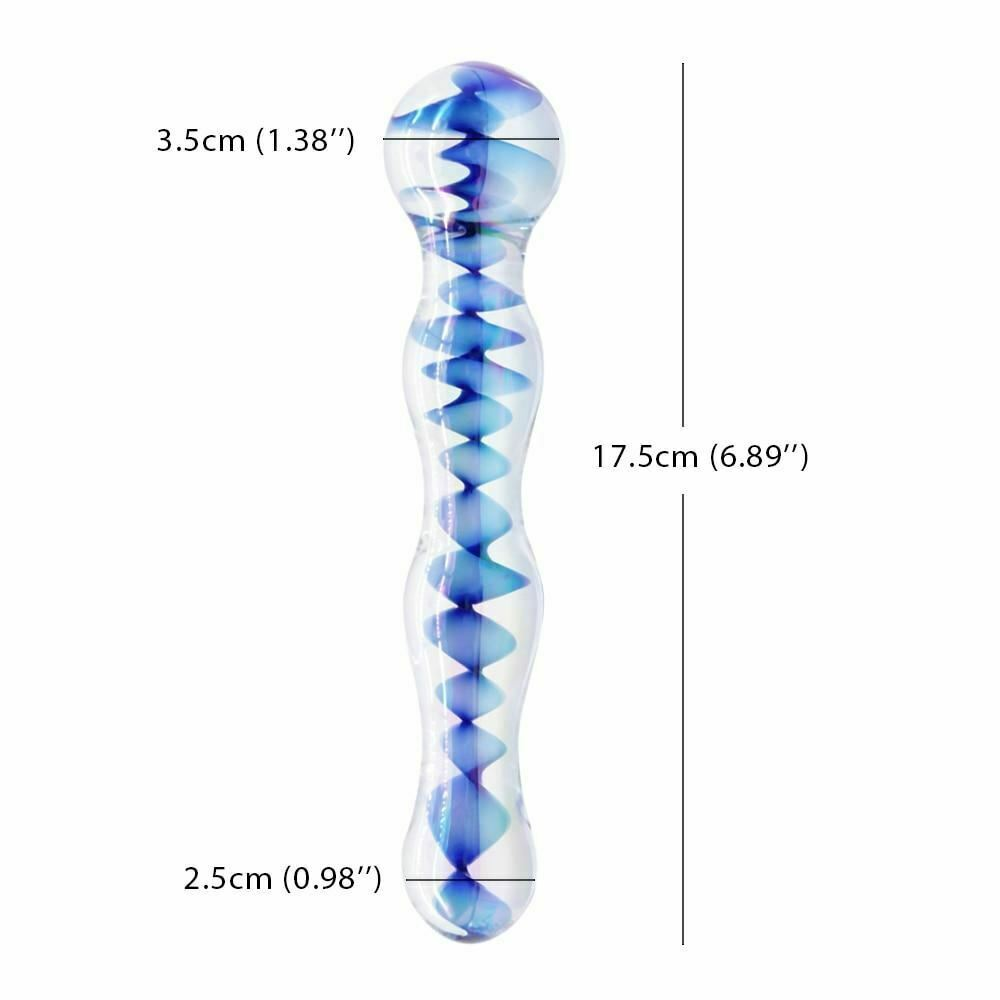 Crystal Glass Dildo Long Butt Plug Waterproof Colourful Anal Beads