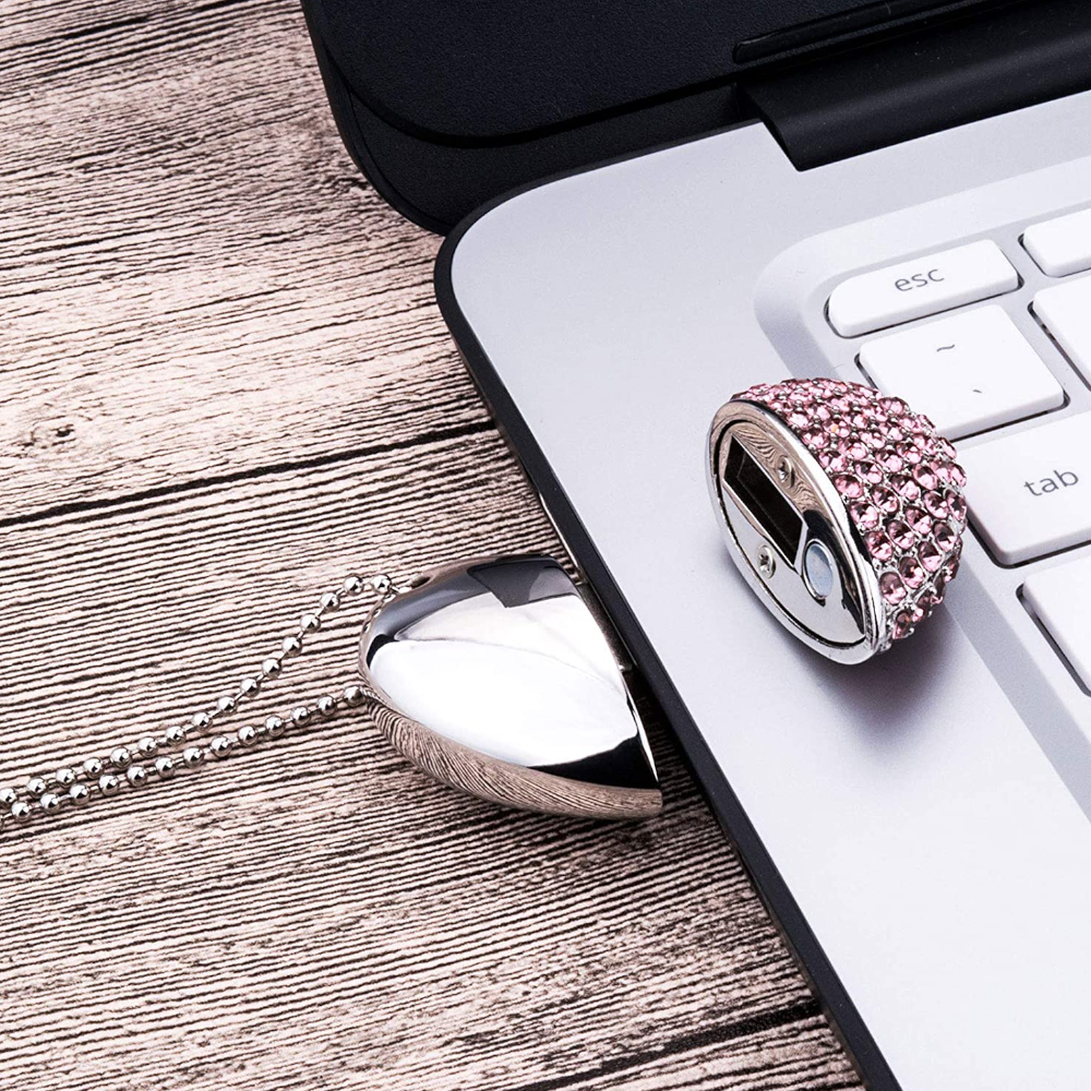 Crystal Heart Usb Flash Drive Mini Pendrive 2.0 64Gb Necklace Memory Stick