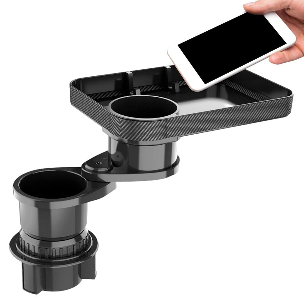 Cup Holder Tray Car Detachable Food Table Phone Slot 360 Degree Rotating