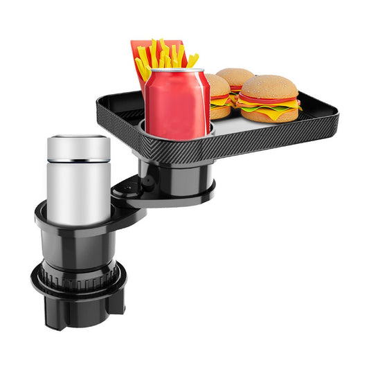 Cup Holder Tray Car Detachable Food Table Phone Slot 360 Degree Rotating