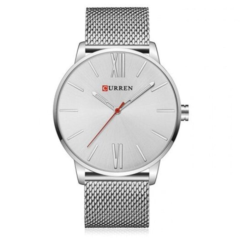 8238 Men's Waterproof Quartz Watch Silver