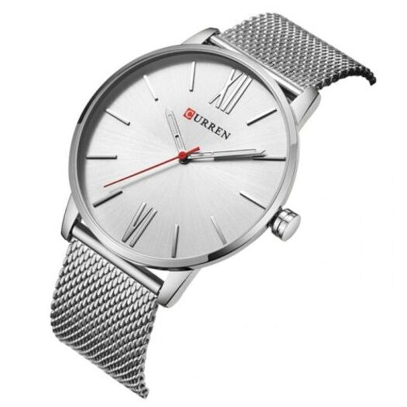 8238 Men's Waterproof Quartz Watch Silver