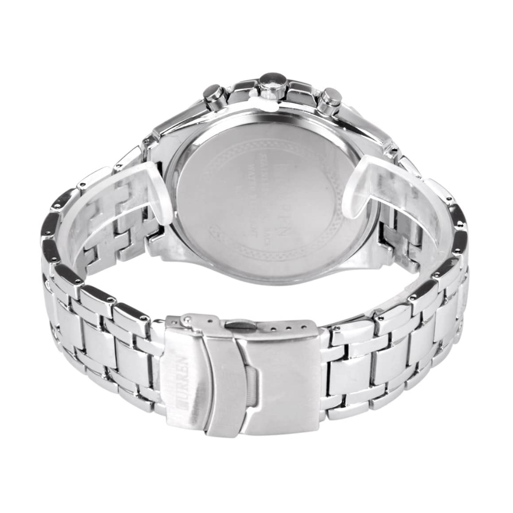 8023 Men's Fashion Simple Stainless Steel Strap Quartz Watch Red