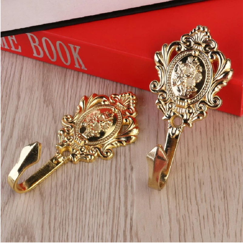 2Pcs/Set Alloy Drapery Curtain Wall Hook Tieback Rose Pattern Accessories