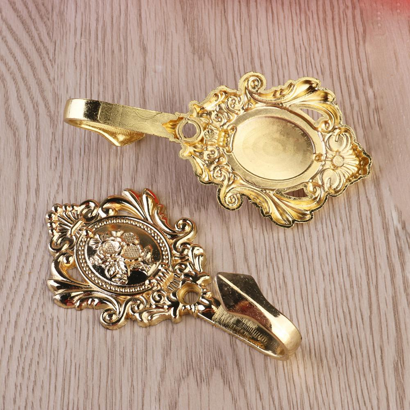 2Pcs/Set Alloy Drapery Curtain Wall Hook Tieback Rose Pattern Accessories