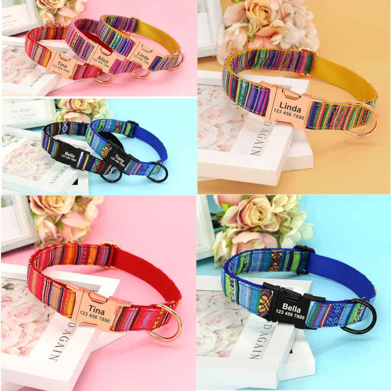 Custom Printed Dog Collars Small Large Dogs